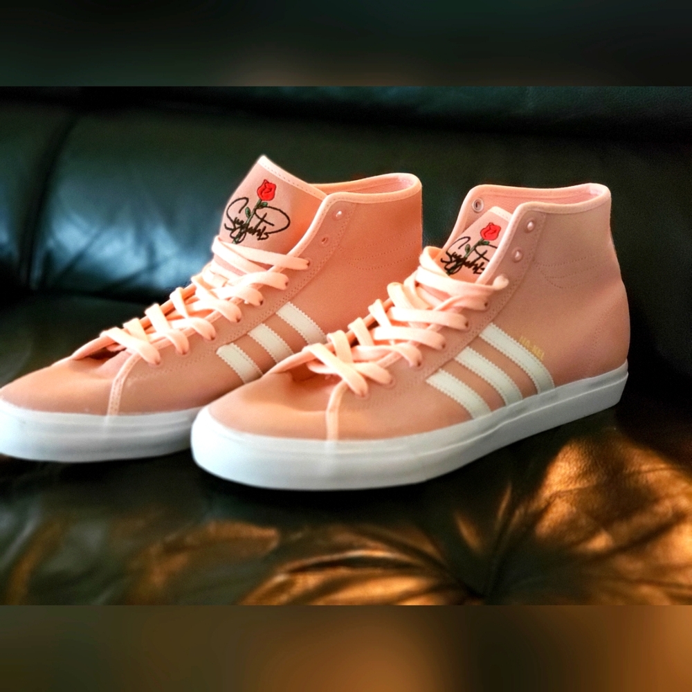 New! Adidas Na-Kel special edition men's Pink High-Top Sneakers. Size 12